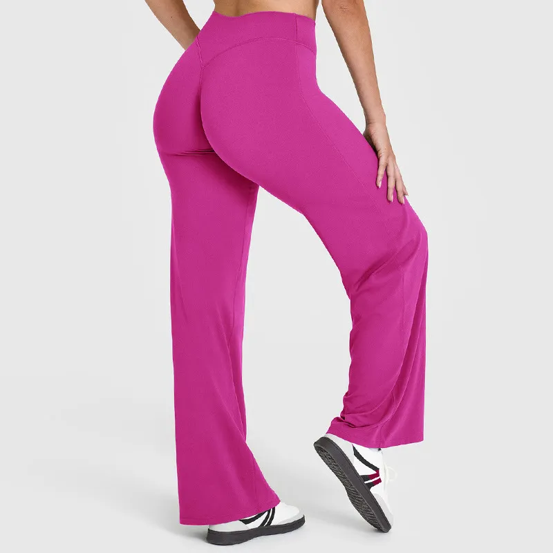 High Waist Butt Lifting Wide-leg Pants Gym Fitness Wear